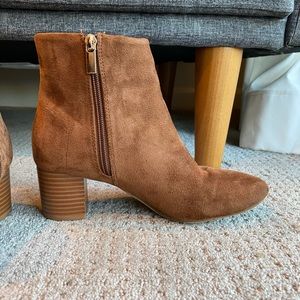 A New Day Microsuede Booties in Cognac